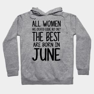 Women Born June Black Hoodie